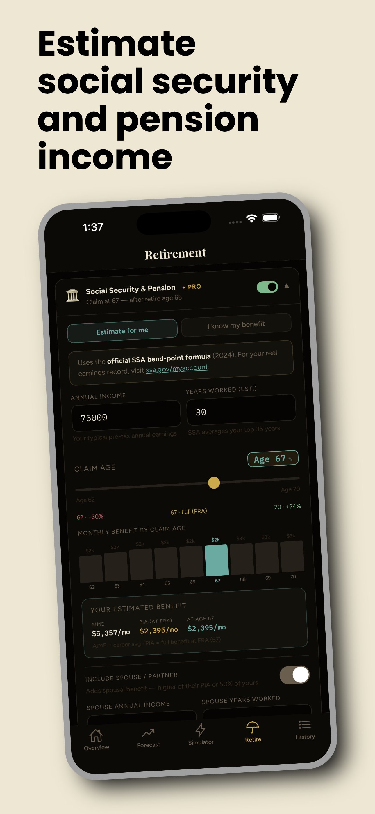 Vault social security estimator